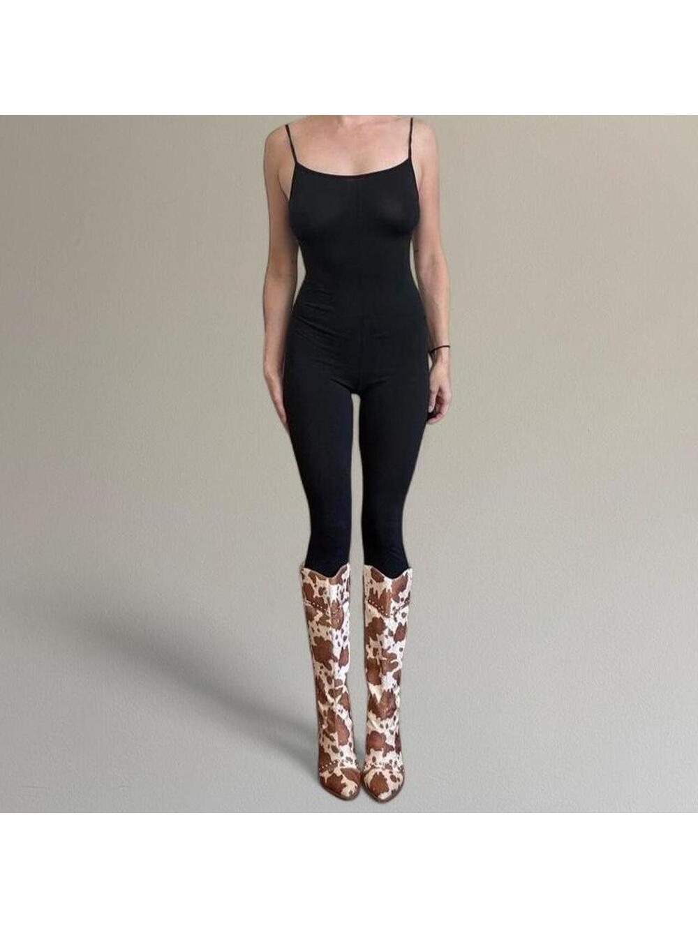 Italian brand black strapless bodysuit.